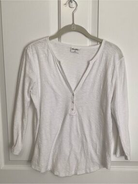 Others Follow White Long Sleeve Henley Top